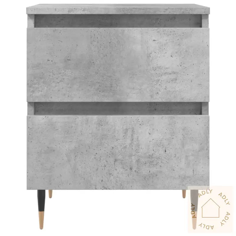 Nattbord 2 Stk Betonggrå 40X35X50 Cm Konstruert Tre