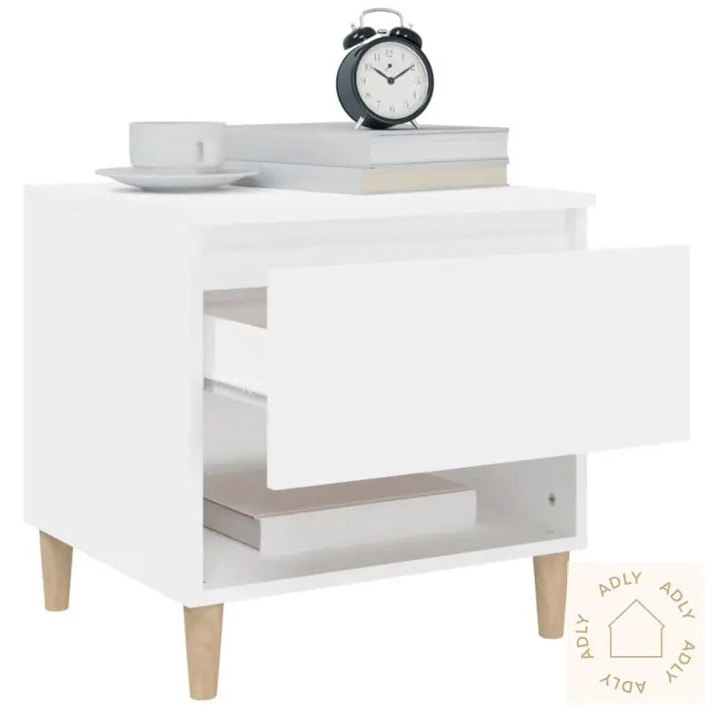 Nattbord 2 Stk Hvit 50X46X50 Cm Konstruert Tre