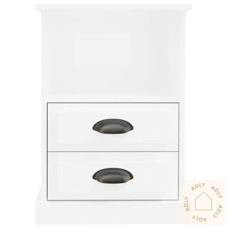 Nattbord 2 Stk Høyglans Hvit 43X36X60 Cm