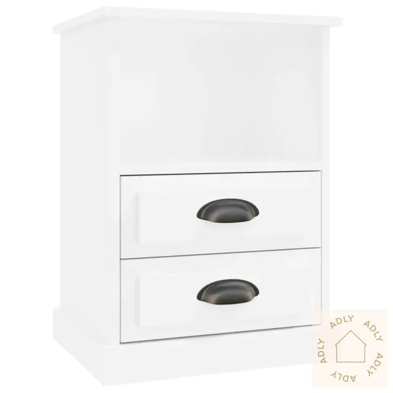 Nattbord 2 Stk Høyglans Hvit 43X36X60 Cm