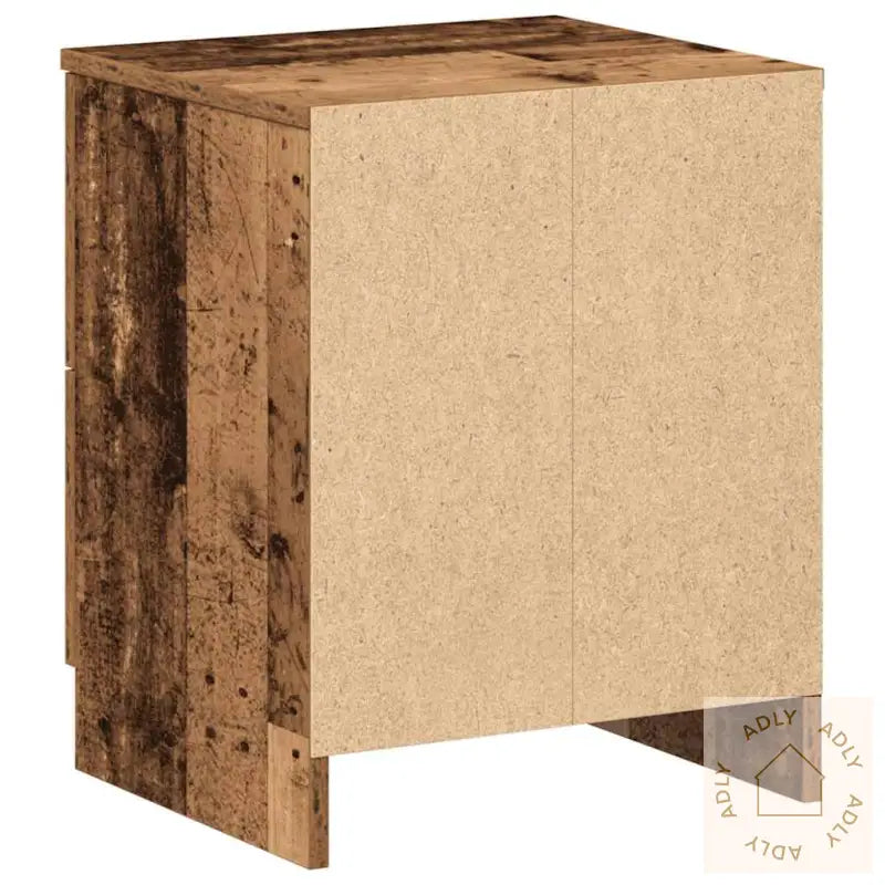 Nattbord Med 2 Skuffer Gammelt Tre 40X36X50 Cm