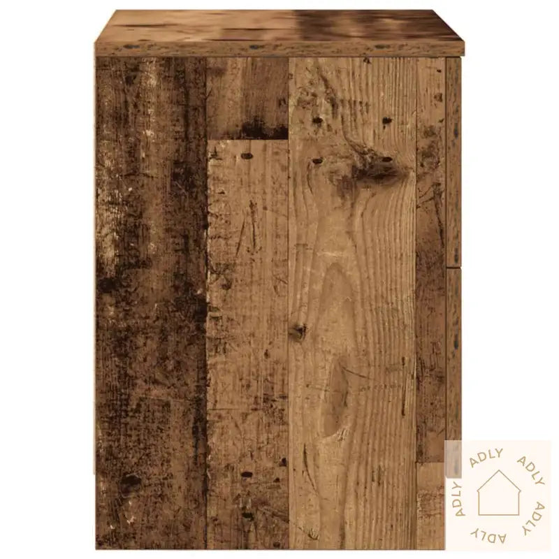 Nattbord Med 2 Skuffer Gammelt Tre 40X36X50 Cm
