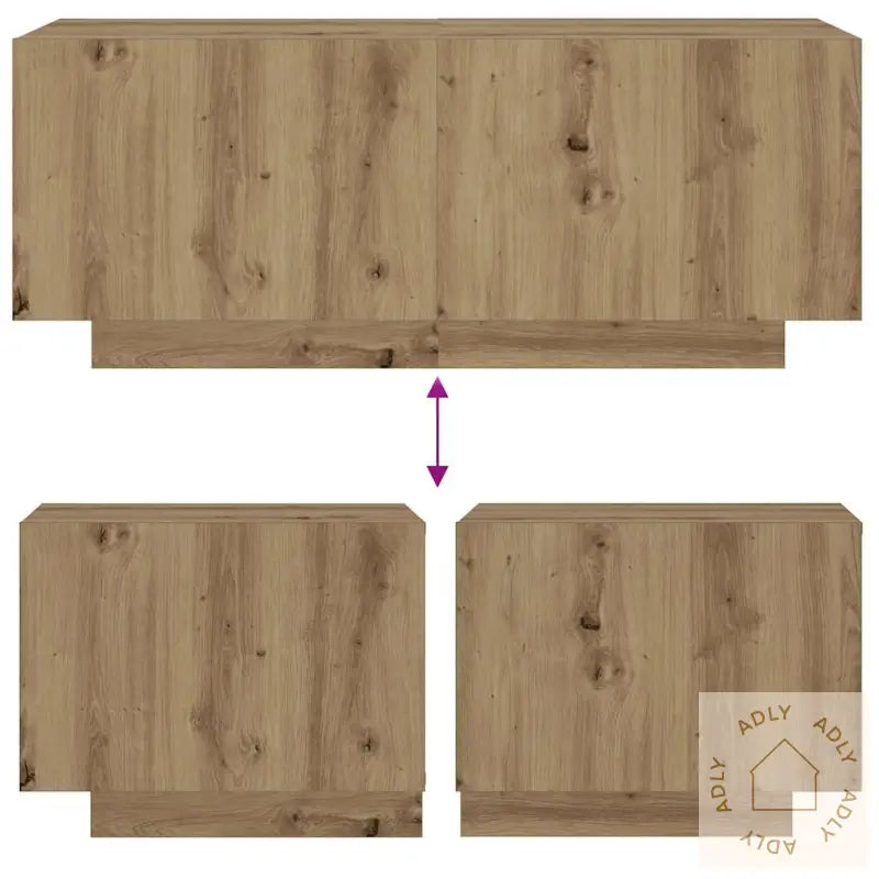 Nattbord Artisan Eik 100X35X40 Cm Konstruert Tre