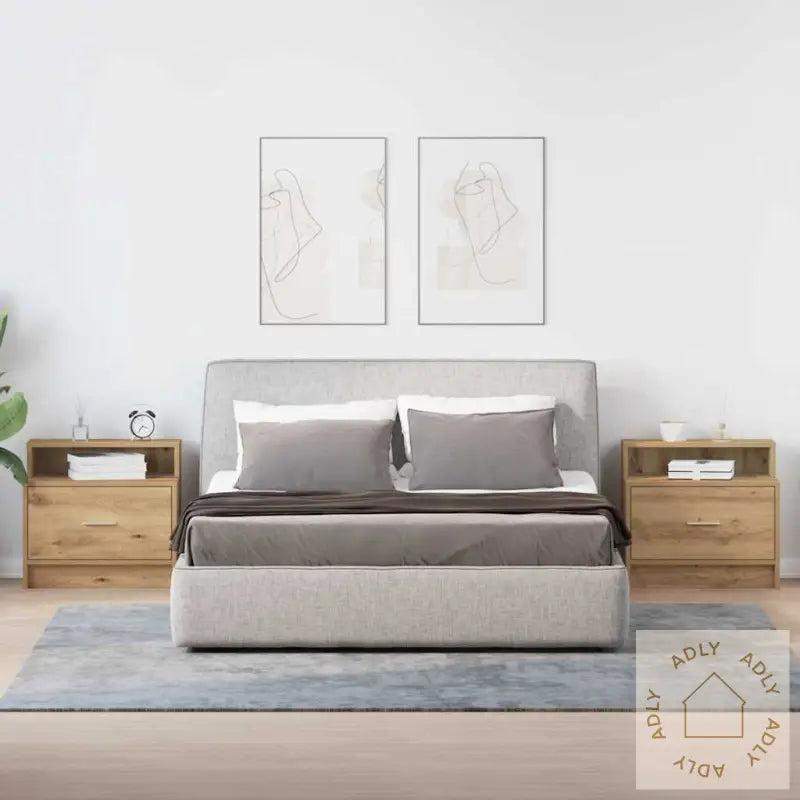 Nattbord Med Skuff 2 Stk Artisan Eik 51X31X47 Cm