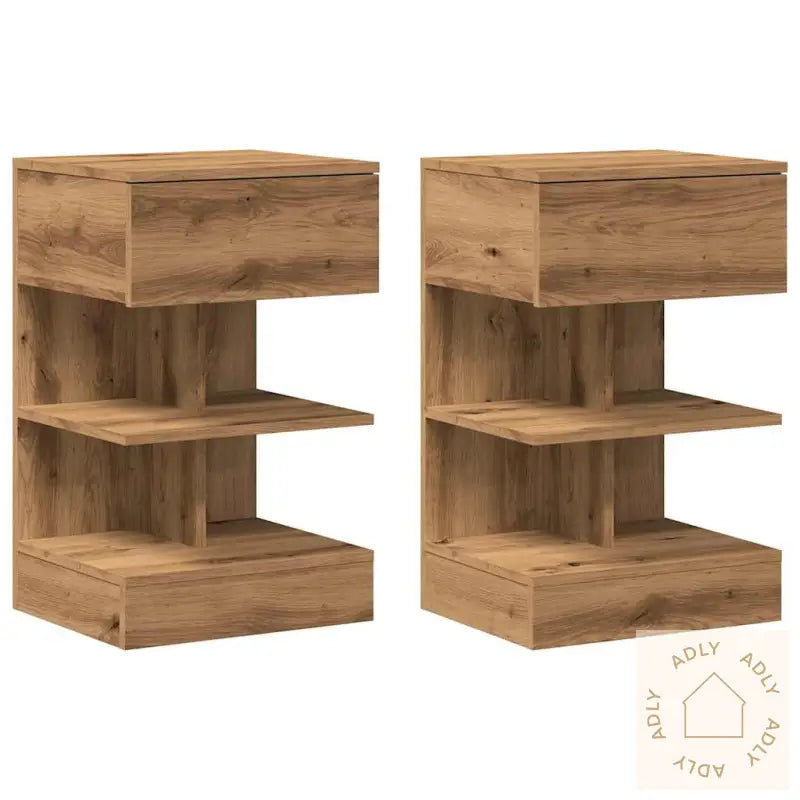 Nattbord 2 Stk Artisan Eik 40X35X65 Cm Konstruert Tre