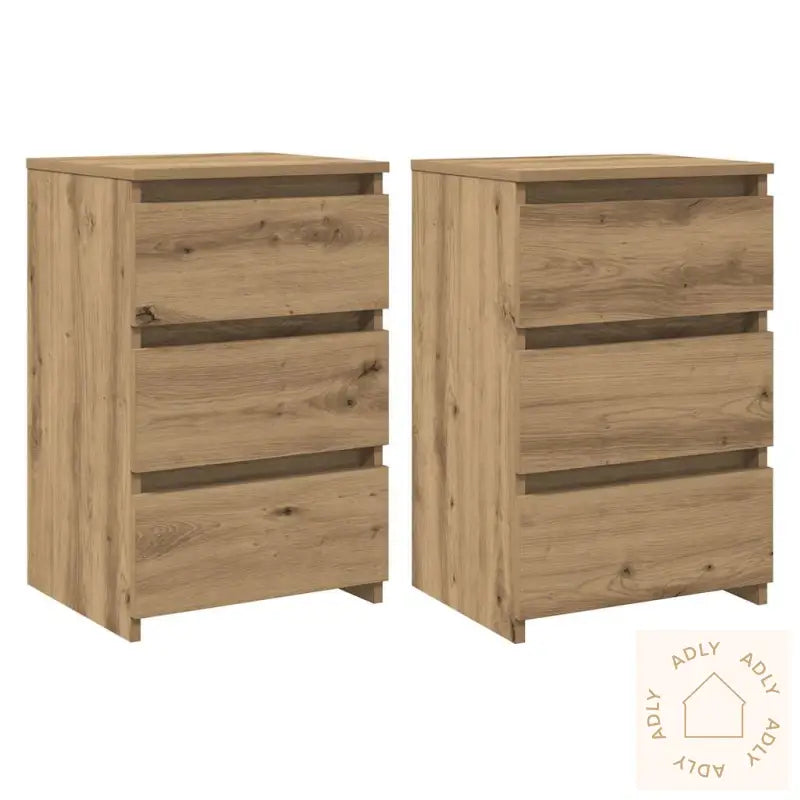 Nattbord 2 Stk Artisan Eik 40X35X62,5 Cm Konstruert Tre