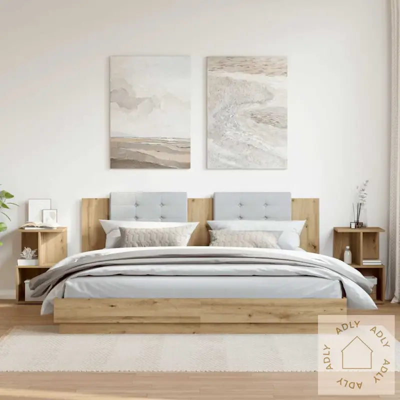 Nattbord 2 Stk Artisan Eik 35X35X55 Cm Konstruert Tre