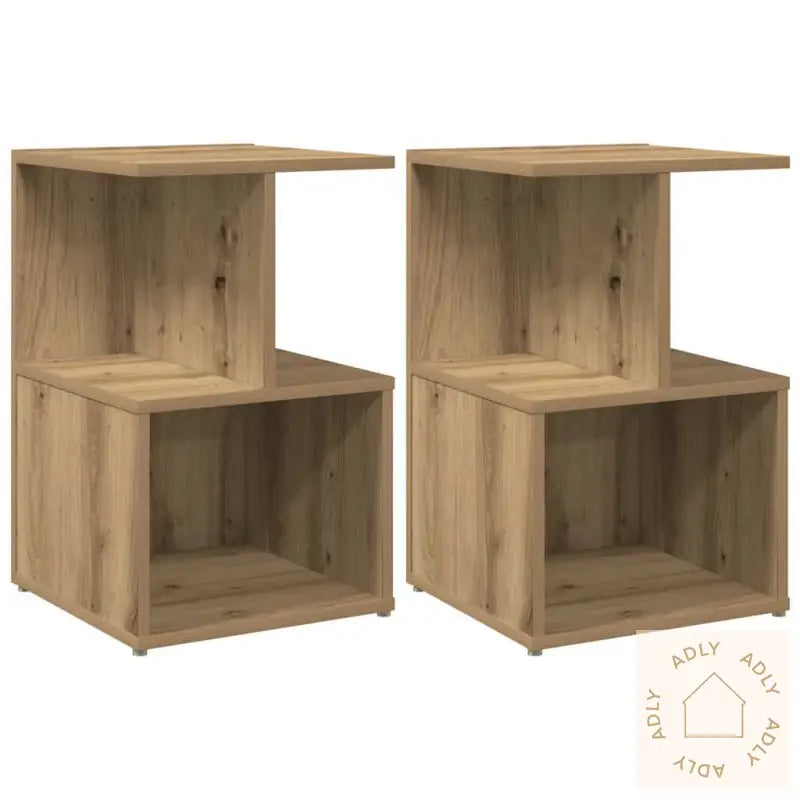Nattbord 2 Stk Artisan Eik 35X35X55 Cm Konstruert Tre