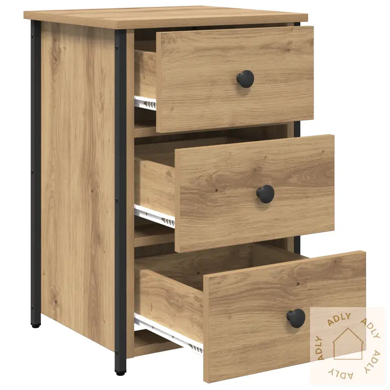 Nattbord Artisan Eik Konstruert Tre Kompakt Holdbar Nattbord