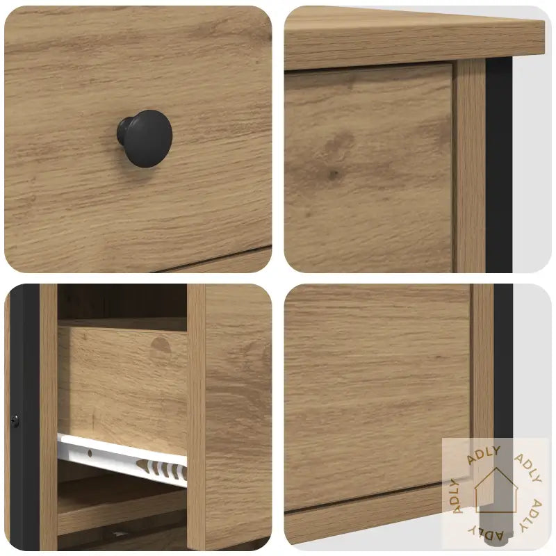 Nattbord Artisan Eik Konstruert Tre Kompakt Holdbar Nattbord