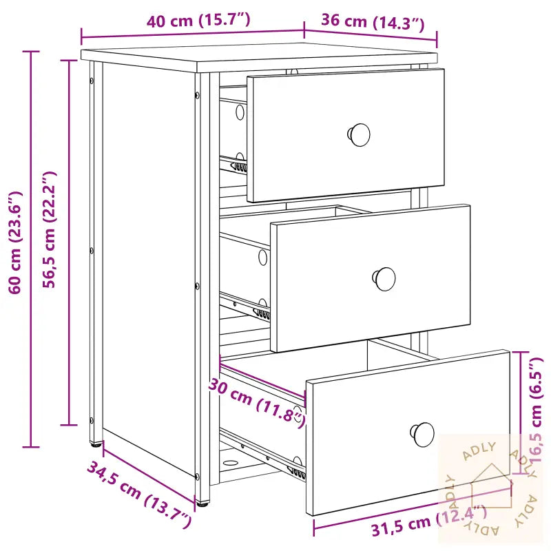 Nattbord Artisan Eik Konstruert Tre Kompakt Holdbar Nattbord