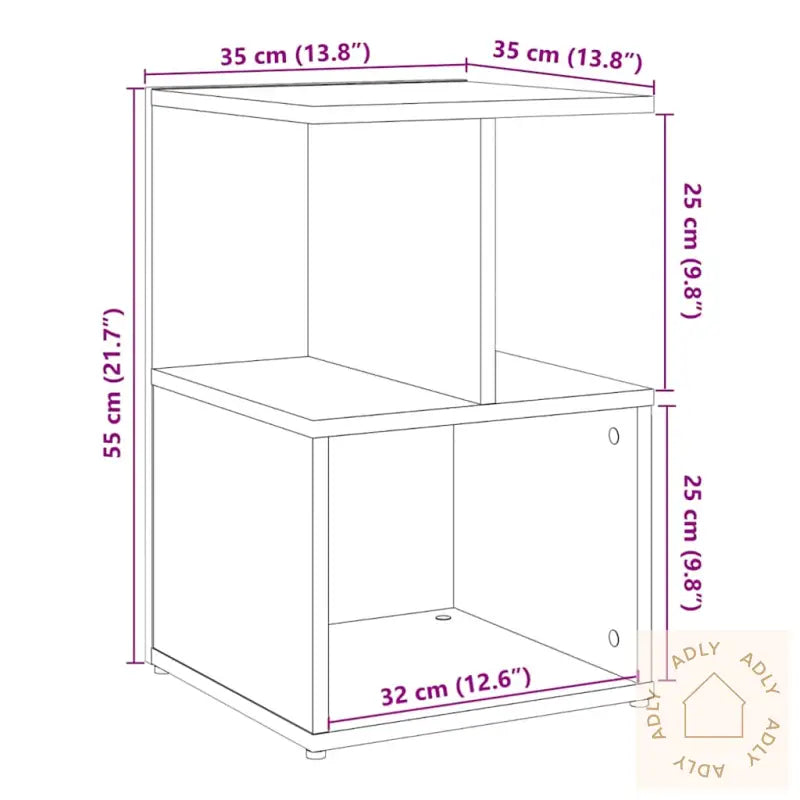 Nattbord Artisan Eik 35X35X55 Cm Konstruert Tre