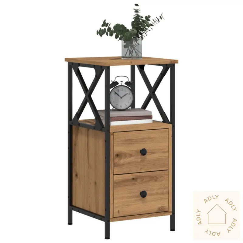 Nattbord 2 Stk Artisan Eik 34X35,5X70 Cm Konstruert Tre