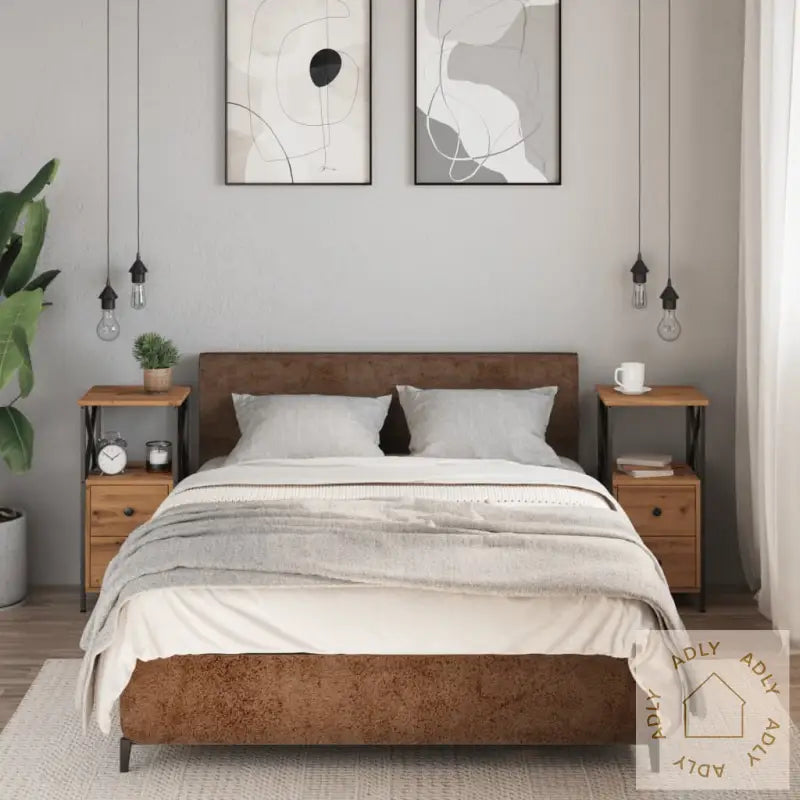Nattbord 2 Stk Artisan Eik 34X35,5X70 Cm Konstruert Tre