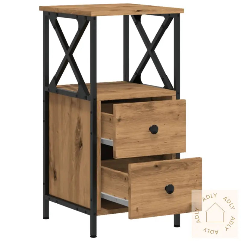 Nattbord 2 Stk Artisan Eik 34X35,5X70 Cm Konstruert Tre