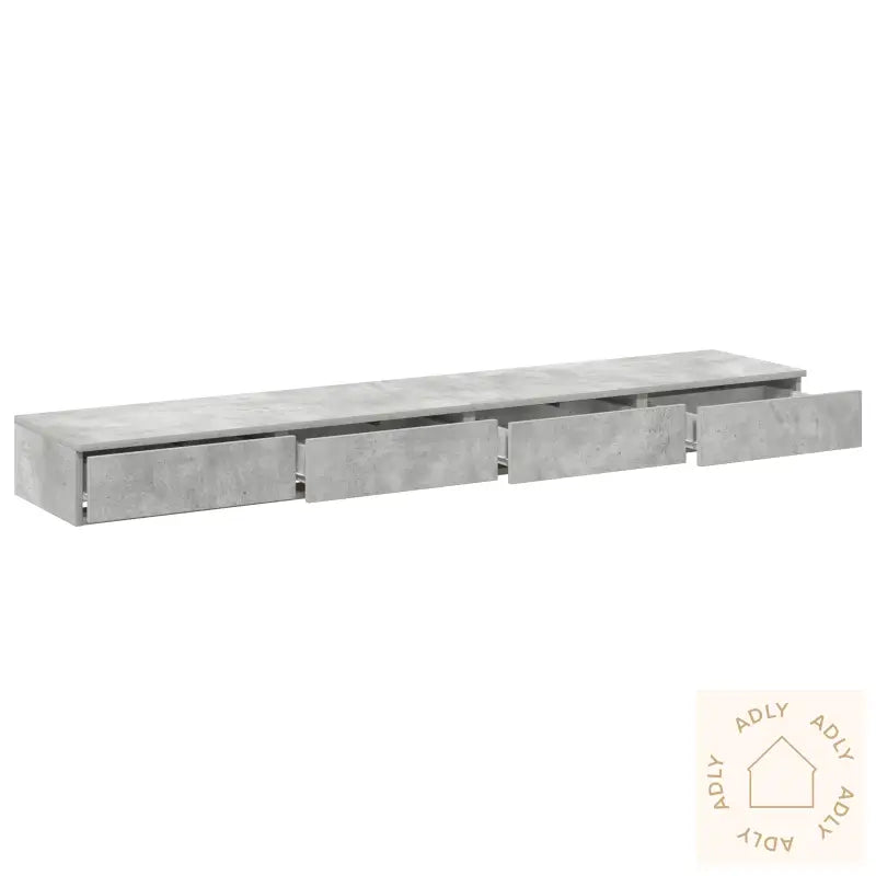 Bedskuffer Betonggrå 180X36,5X16,5 Cm Konstruert Tre