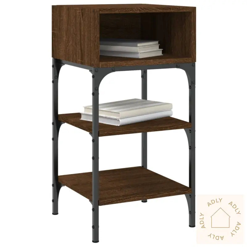 Nattbord 2 Stk Brun Eik 35X34,5X70 Cm Konstruert Tre