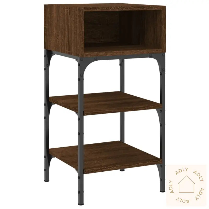 Nattbord 2 Stk Brun Eik 35X34,5X70 Cm Konstruert Tre