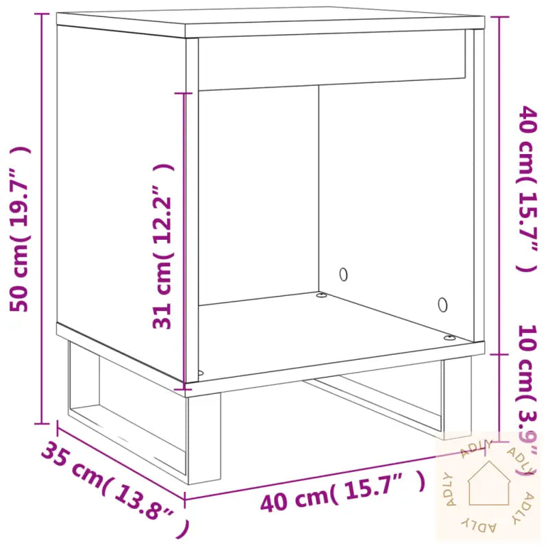 Nattbord 2 Stk Brun Eik 40X35X50 Cm Konstruert Tre