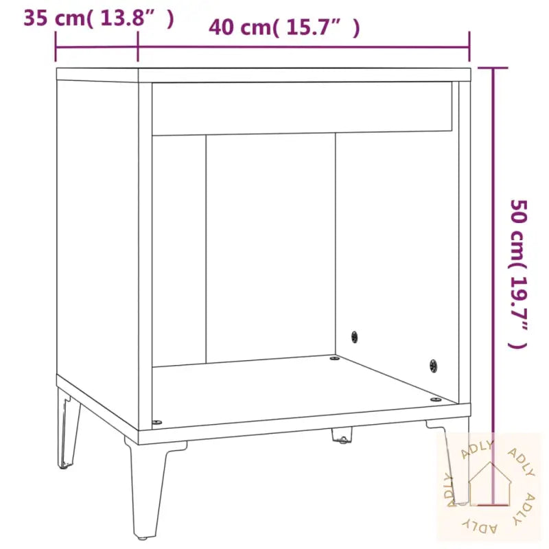 Nattbord 2 Stk Brun Eik 40X35X50 Cm