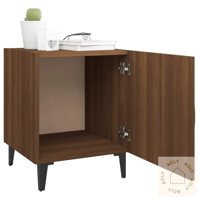 Nattbord 2 Stk Brun Eik Konstruert Tre