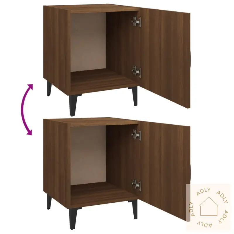 Nattbord 2 Stk Brun Eik Konstruert Tre