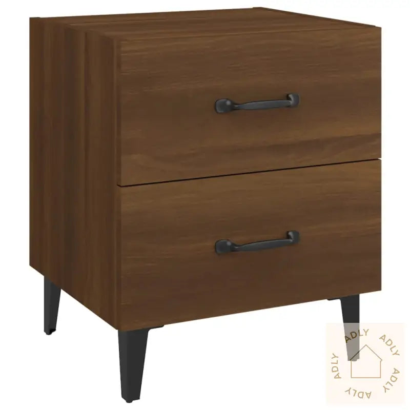 Nattbord 2 Stk Brun Eik 40X35X47,5 Cm