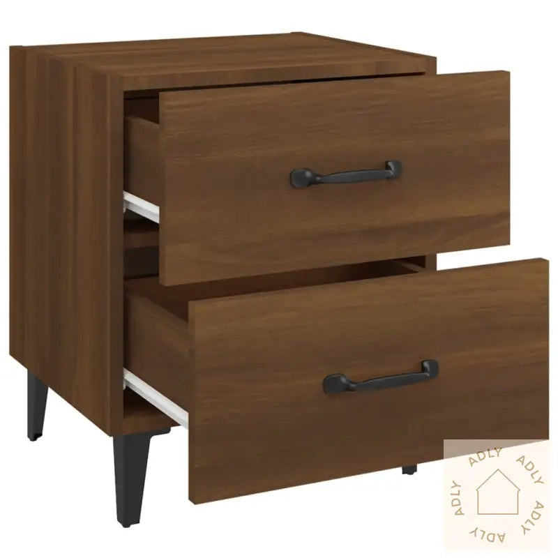 Nattbord 2 Stk Brun Eik 40X35X47,5 Cm