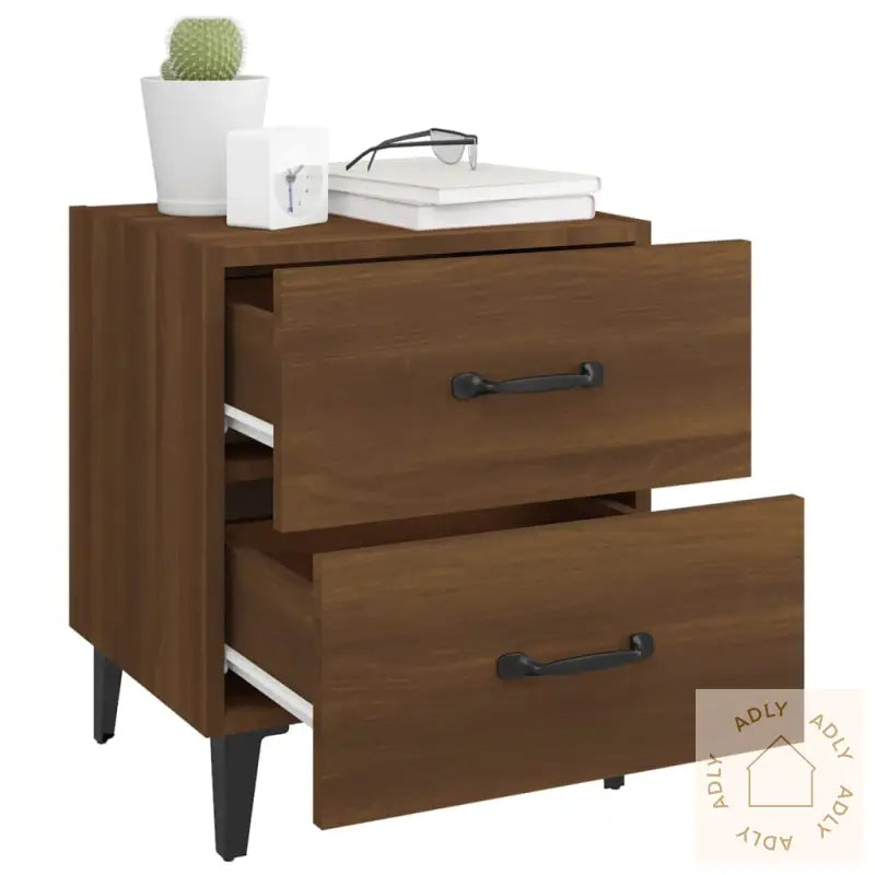 Nattbord 2 Stk Brun Eik 40X35X47,5 Cm
