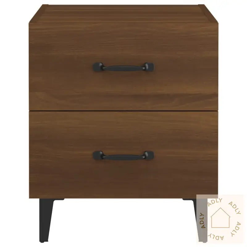 Nattbord 2 Stk Brun Eik 40X35X47,5 Cm