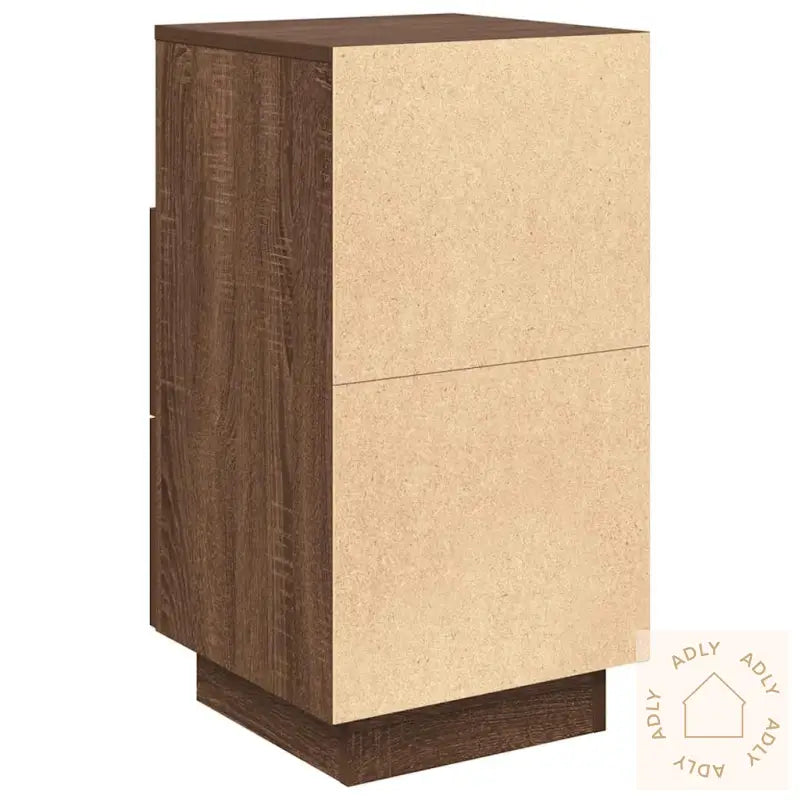 Nattbord 2 Stk Med 2 Skuffer Brun Eik 36X36X68 Cm