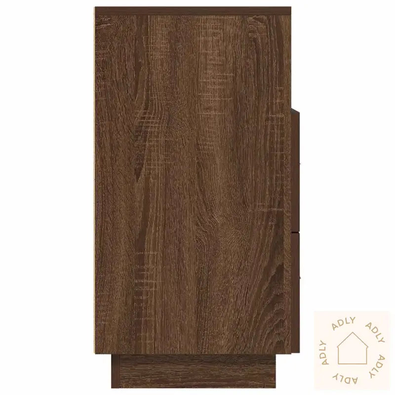 Nattbord 2 Stk Med 2 Skuffer Brun Eik 36X36X68 Cm