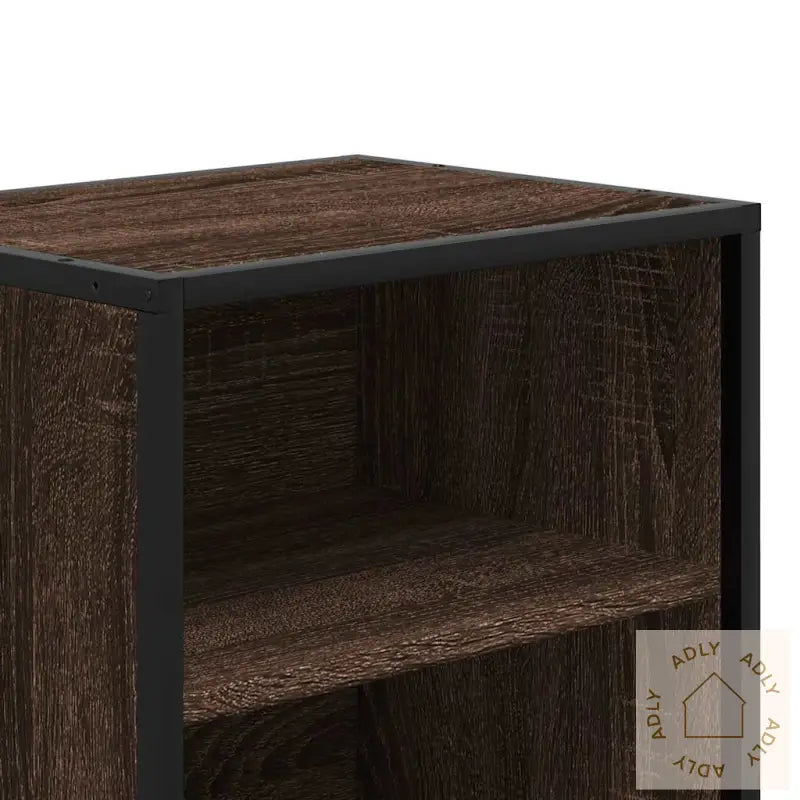 Nattbord 2 Stk Brun Eik 40X31X50 Cm Konstruert Tre Og Metall