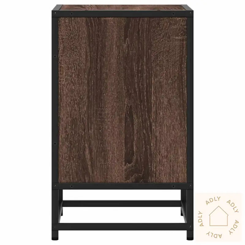 Nattbord 2 Stk Brun Eik 40X31X50 Cm Konstruert Tre Og Metall