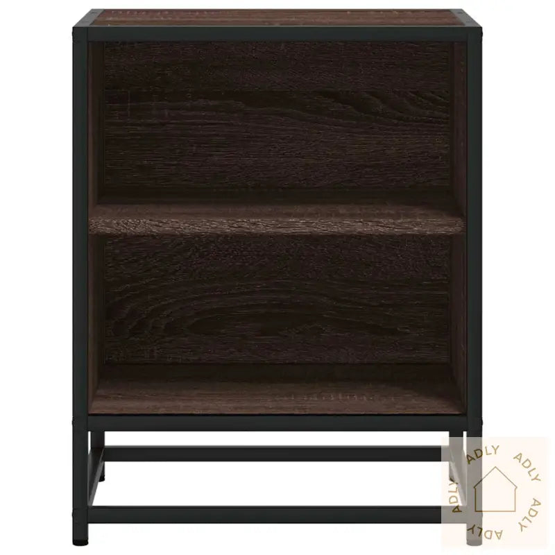 Nattbord 2 Stk Brun Eik 40X31X50 Cm Konstruert Tre Og Metall