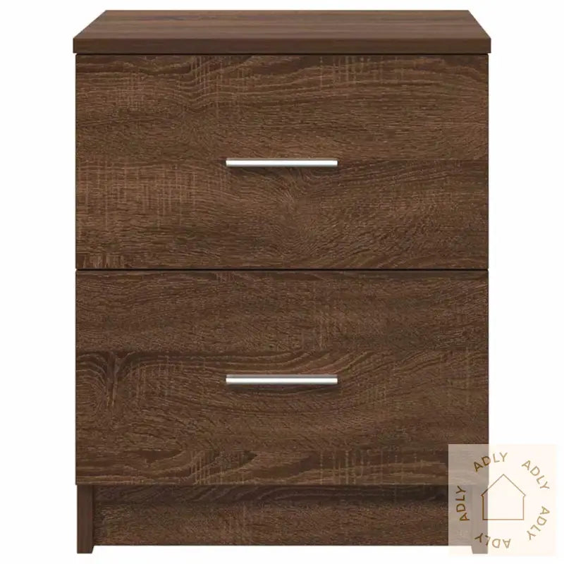 Nattbord 2 Stk Med 2 Skuffer Brun Eik 40X36X50 Cm