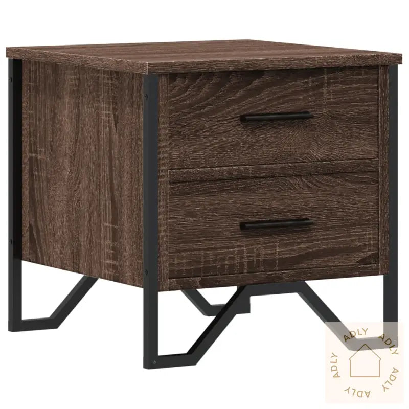 Nattbord Brun Eik 40X41X40 Cm Konstruert Tre