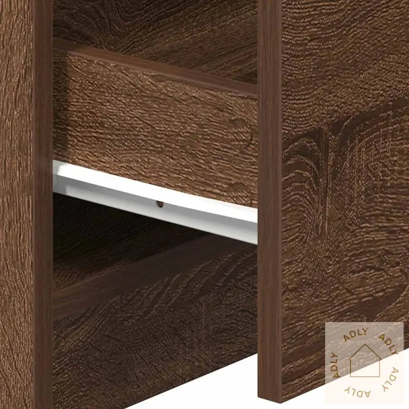 Nattbord 2 Stk Med 2 Skuffer Brun Eik 40X36X50 Cm