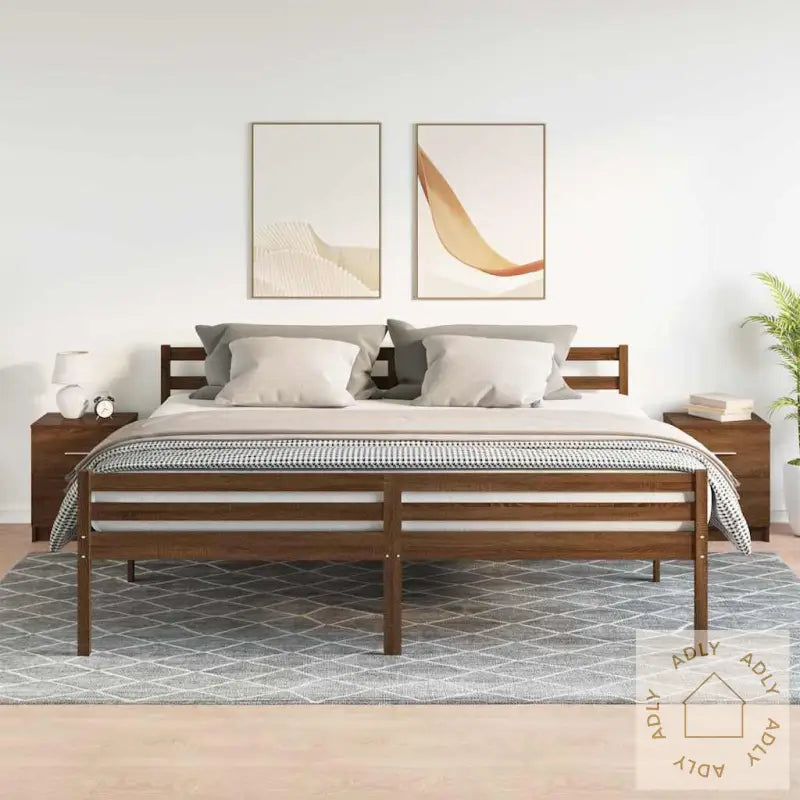 Nattbord 2 Stk Med 2 Skuffer Brun Eik 40X36X50 Cm