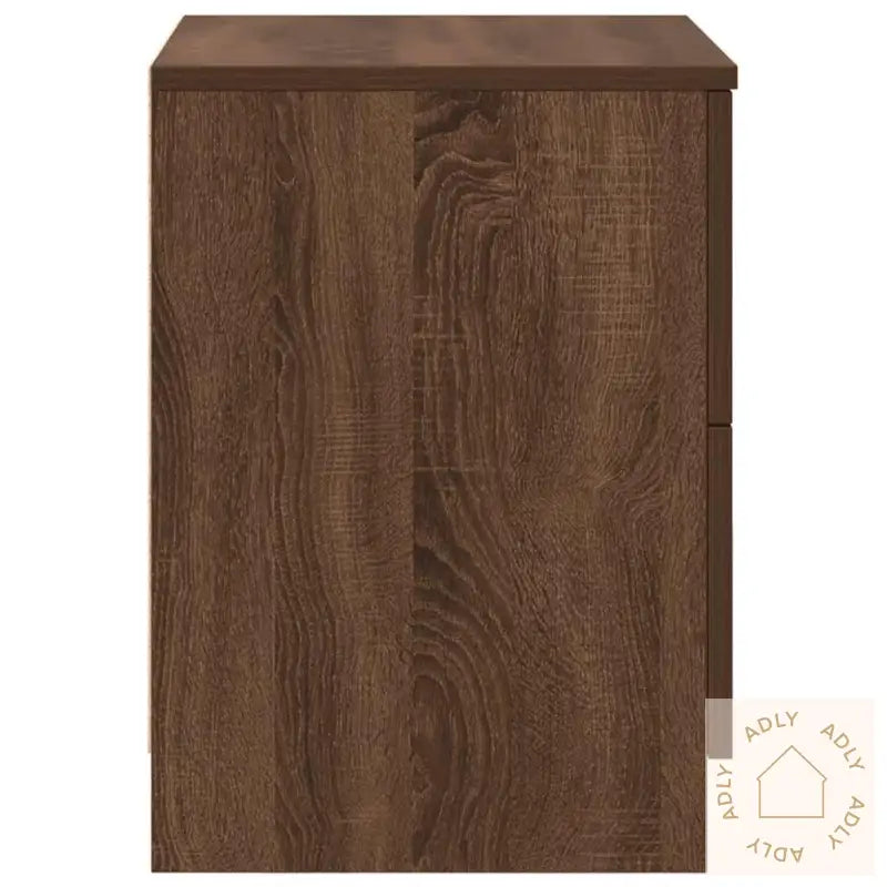 Nattbord 2 Stk Med 2 Skuffer Brun Eik 40X36X50 Cm