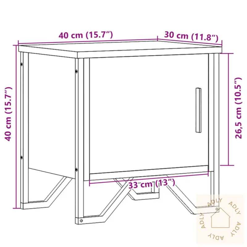 Nattbord 2 Stk Brun Eik 40X30X40 Cm Sponplate