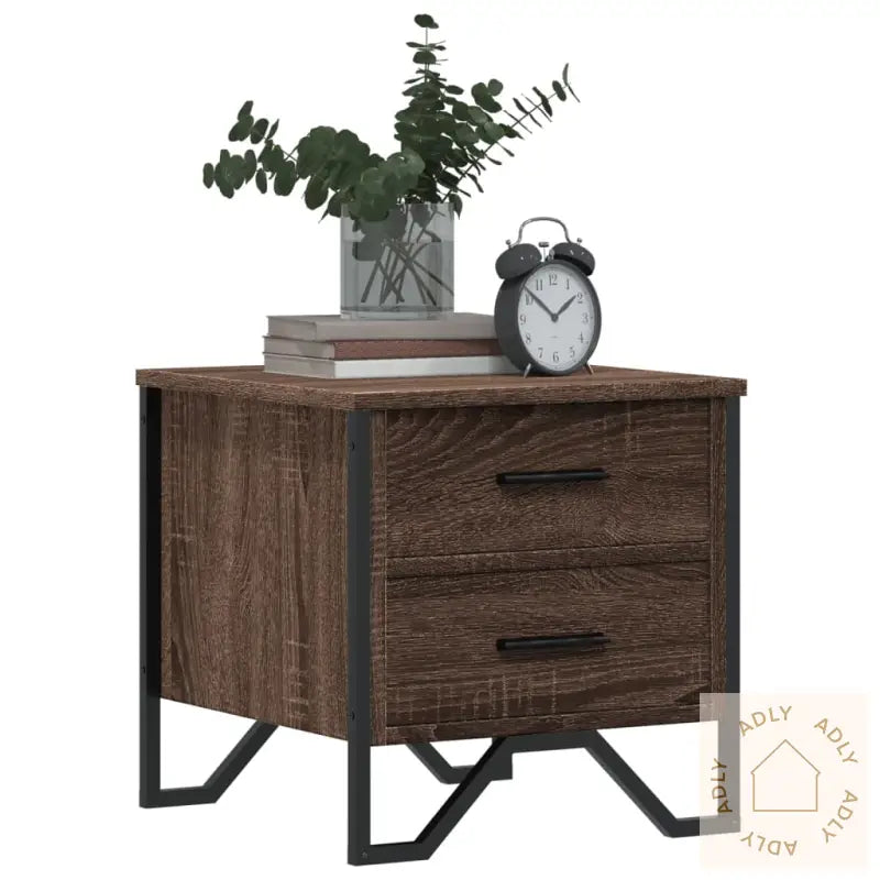 Nattbord Brun Eik 40X41X40 Cm Konstruert Tre