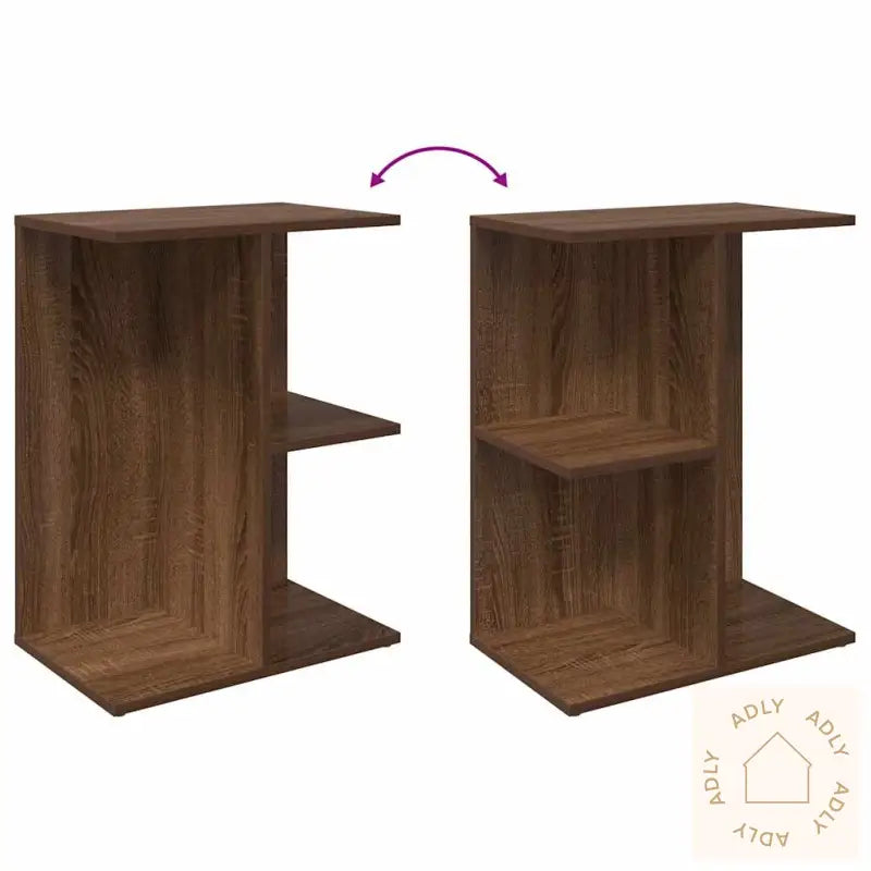 Nattbord 2 Stk Brun Eik 46,5X29X61 Cm Konstruert Tre