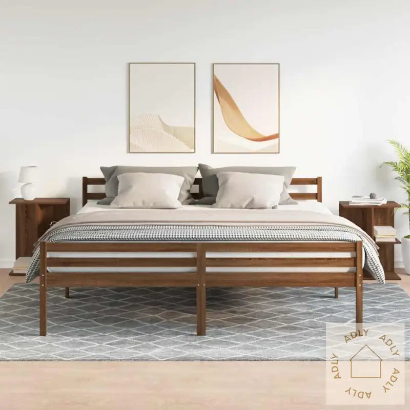 Nattbord 2 Stk Brun Eik 46,5X29X61 Cm Konstruert Tre