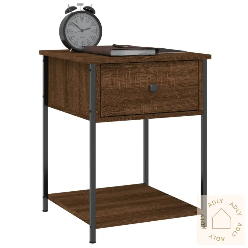 Nattbord Brun Eik 44X45X58 Cm Konstruert Tre