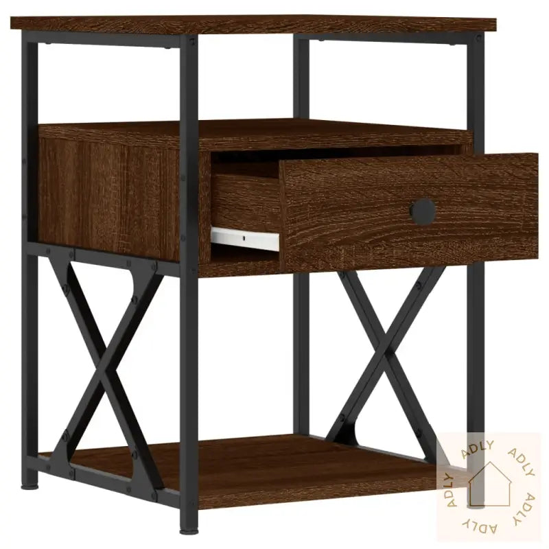 Nattbord Brun Eik 40X42X55 Cm Konstruert Tre