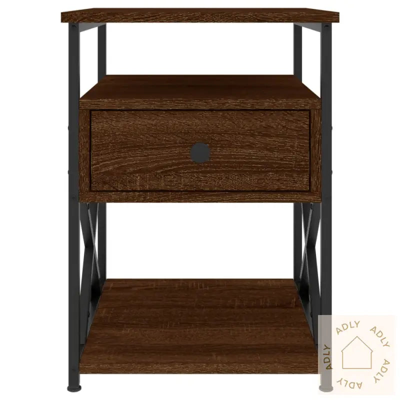 Nattbord 2 Stk Brun Eik 40X42X55 Cm Konstruert Tre