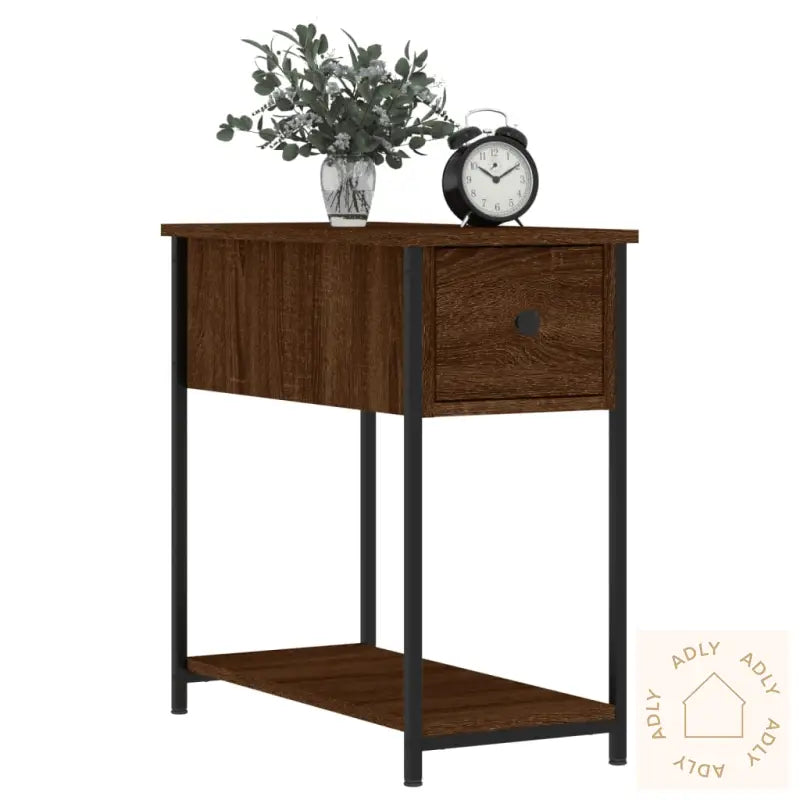 Nattbord 2 Stk Brun Eik 30X60X60 Cm Konstruert Tre