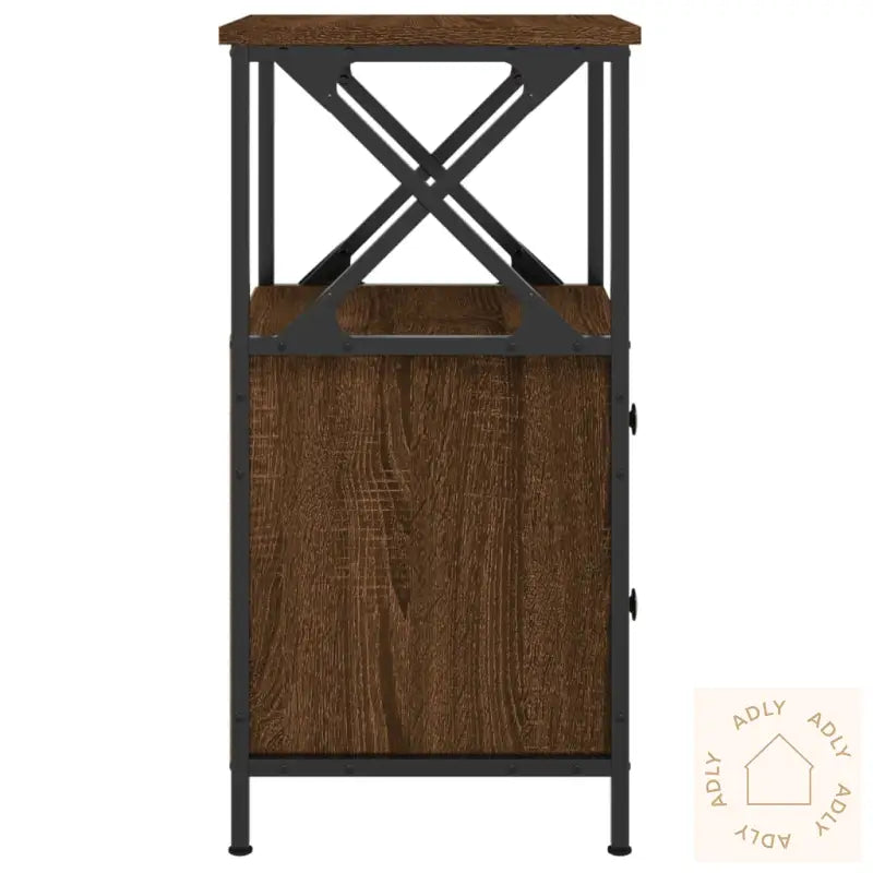 Nattbord Brun Eik 34X35,5X70 Cm Konstruert Tre