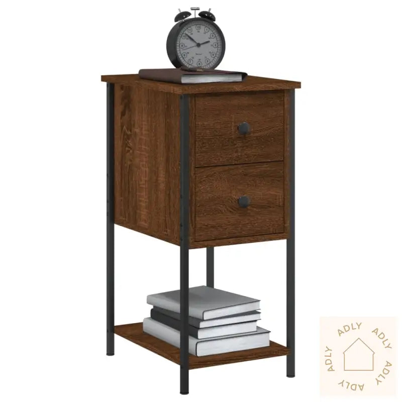 Nattbord 2 Stk Brun Eik 32X42X70 Cm Konstruert Tre